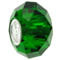 Sterling Silver Birthstone Green Crystal European Bead Charm May