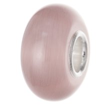 Sterling Silver ROUND Amethyst CAT EYE Bead for European Charm Bracelets