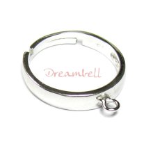 Rhodium plated Sterling Silver Ring Case (1 hole) Free Size