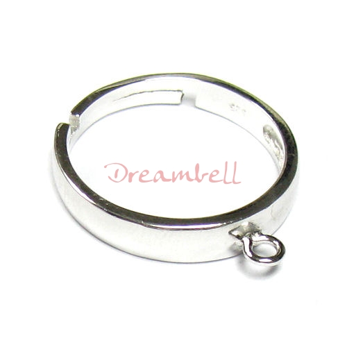 Rhodium plated Sterling Silver Ring Case (1 hole) Free Size