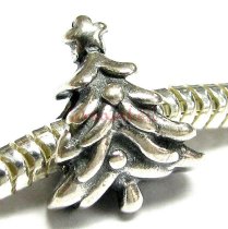 Sterling Silver Christmas Tree Bead for European Charm Bracelets