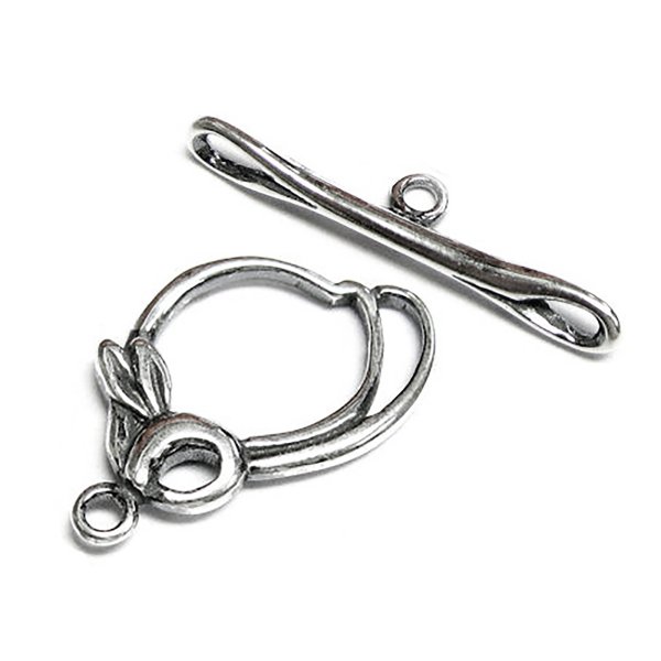 1X STERLING Silver Tree Branch Leaves Toggle Clasp BEAD 25mm