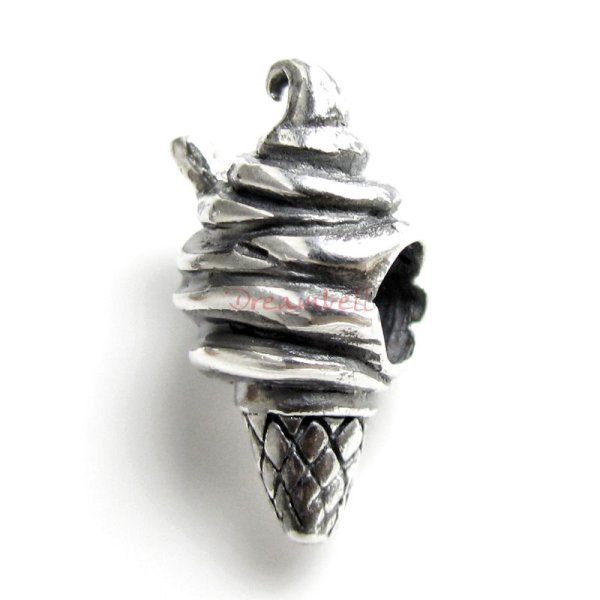 1x Sterling Silver Ice cream Bead for European Charm Bracelets
