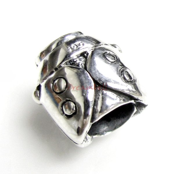 1x Sterling Silver Lady Bug Tube Bead for European Charm Bracelets