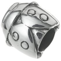 1x Sterling Silver Lady Bug Tube Bead for European Charm Bracelets