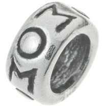 1x Sterling Silver MOM Mother Spacer Bead for European Charm Bracelets