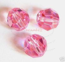 12x AB Swarovski Crystal Elements Round Faceted 5000 Pink Rose 4mm