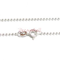1x Sterling Silver Round Ball Chain choker necklace w/ spring ring 16″