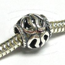 1x Sterling Silver Heart Flower Bead for European Charm Bracelets