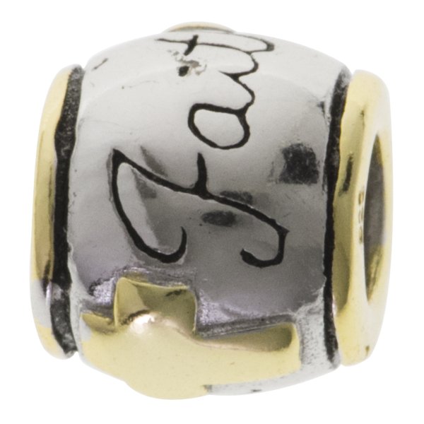1x 14K Gold Plated Sterling Silver Faith Cross Bead for European Charm Bracelets