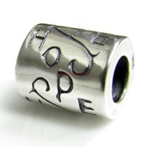 1x Sterling Silver Hope Flower Tube Bead for European Charm Bracelets