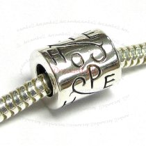 1x Sterling Silver Hope Flower Tube Bead for European Charm Bracelets
