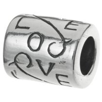 1x Sterling Silver Love Flower Tube Bead for European Charm Bracelets