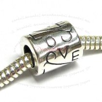 1x Sterling Silver Love Flower Tube Bead for European Charm Bracelets