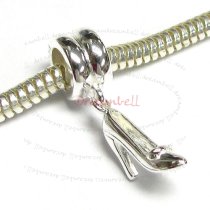 1x Sterling Silver High Heel Shoe Dangle Bead for European Charm Bracelets