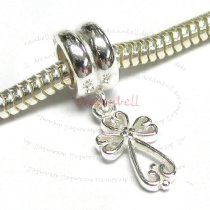 1x Sterling Silver Little Filigree Cross Dangle Bead for European Charm Bracelets