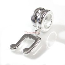 1x Sterling Silver Music Note Dangle Bead for European Charm Bracelets