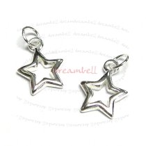 2x Sterling silver Twinkle Star dangle Pendant Charm 13mm
