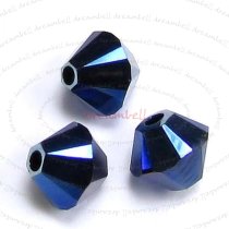 48 Swarovski Elements Xilion Crystal 5328 Metallic Blue AB 2x 3mm