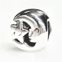 Sterling silver Moon Star Bead for European Charm Bracelets