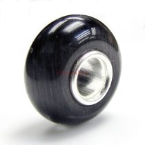Sterling Silver ROUND Black CAT EYE Bead for European Charm Bracelets