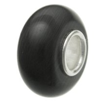 Sterling Silver ROUND Black CAT EYE Bead for European Charm Bracelets
