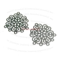 2x Sterling Silver Flower Chandelier Connector Bead 22.5mm