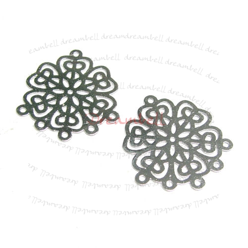 2x Sterling Silver Flower Chandelier Connector Bead 22.5mm