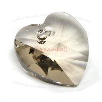 2x Swarovski Crystal 6202 Heart Charm Greige 14mm
