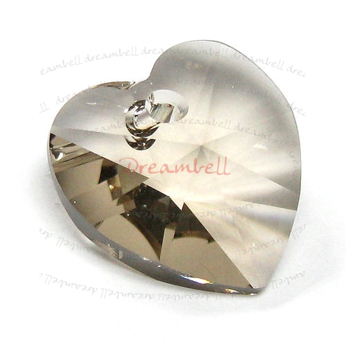 2x Swarovski Crystal 6202 Heart Charm Greige 14mm