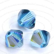 24 x Swarovski Elements Xilion Crystal 5328 Indicolite AB 6mm