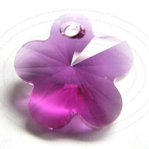 2x SWAROVSKI CRYSTAL 6744 Flower Charm Bead 14mm Fuchsia