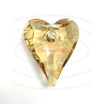 1x Swarovski Crystal 6240 Wild Heart Charm Pendant Golden Shadow 37mm