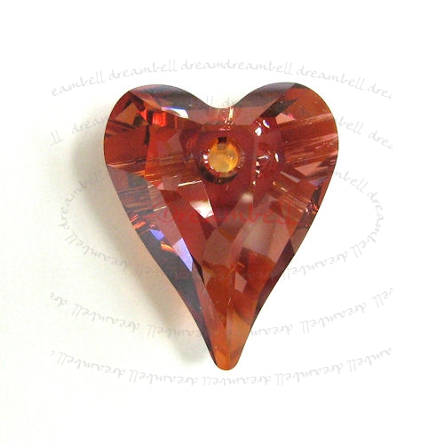1x Swarovski Crystal 6240 Wild Heart Charm Pendant Red Magma 37mm