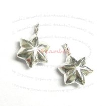 1x Sterling silver Twinkle Star Pendant Dangle Charm 12mm