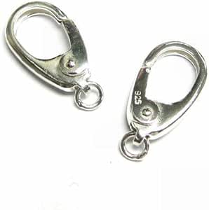 1x Sterling Silver Oval Lobster Clasp with Bead - 13mm Secure Jewelry Closure