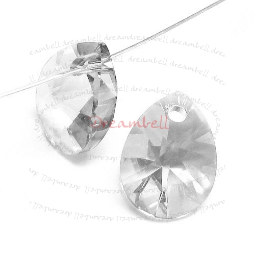 6x Swarovski Crystal 6128 Xilion Mini Pear Pendant Charm Clear 8mm