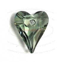 2x Swarovski Crystal 6240 Wild Heart Charm Pendant Black Diamond 12mm