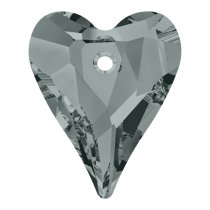 1x Swarovski Crystal 6240 Wild Heart Charm Pendant Black Diamond 17mm