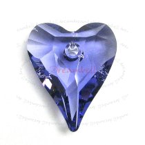 1x Swarovski Crystal 6240 Wild Heart Charm Pendant Tanzanite 27mm