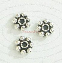 20x 925 BALI Sterling Silver DAISY SPACER Beads 4mm
