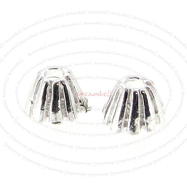 10x Sterling silver Bali Flower Cap Bead 3.9mm