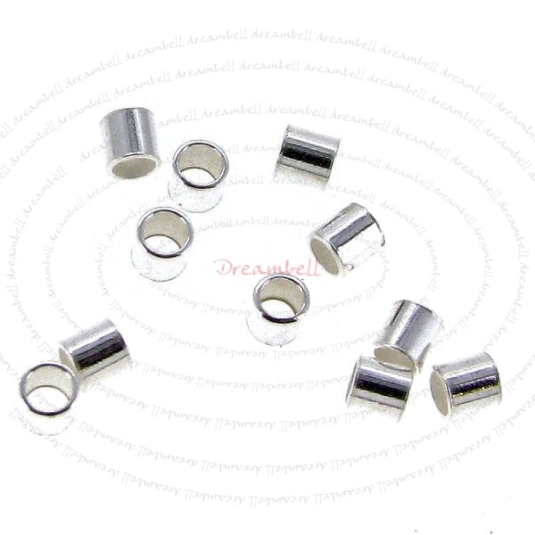 55x Sterling Silver Crimp Tube Bead Spacer 1.5mm x 2mm