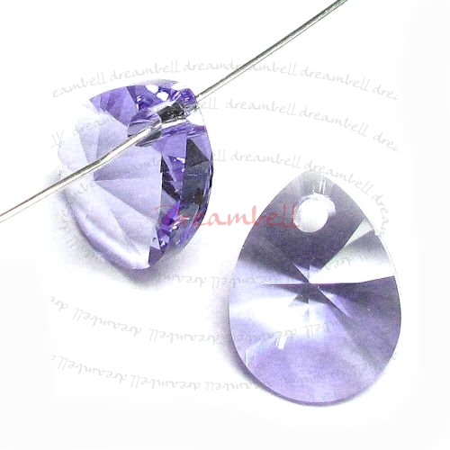 4x Swarovski Crystal 6128 Xilion Mini Pear Pendant Charm Tanzanite 10mm