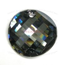1x SWAROVSKI CRYSTAL 6621 Silver Night Twist PENDANT 18mm NEW