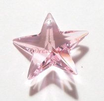 1x SWAROVSKI CRYSTAL 6714 STAR PENDANT 28MM Rosaline PINK