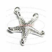 1x Sterling silver Sea StarFish Pendant Dangle Charm 19.7mm