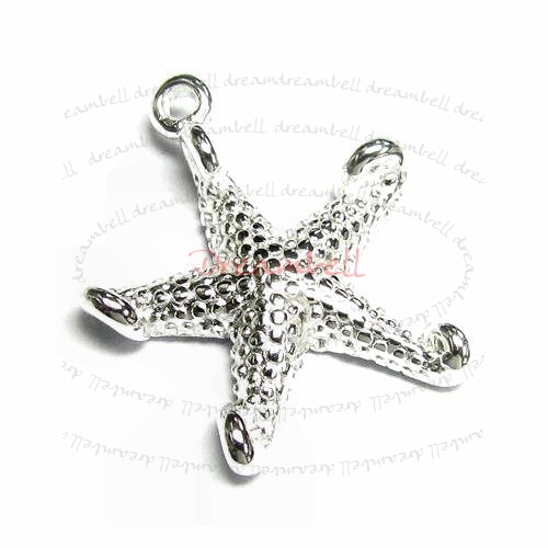1x Sterling silver Sea StarFish Pendant Dangle Charm 19.7mm