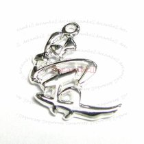 1x Sterling silver Chinese Character Love Pendant Dangle Charm 17mm