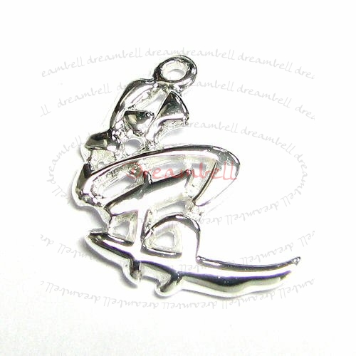 1x Sterling silver Chinese Character Love Pendant Dangle Charm 17mm